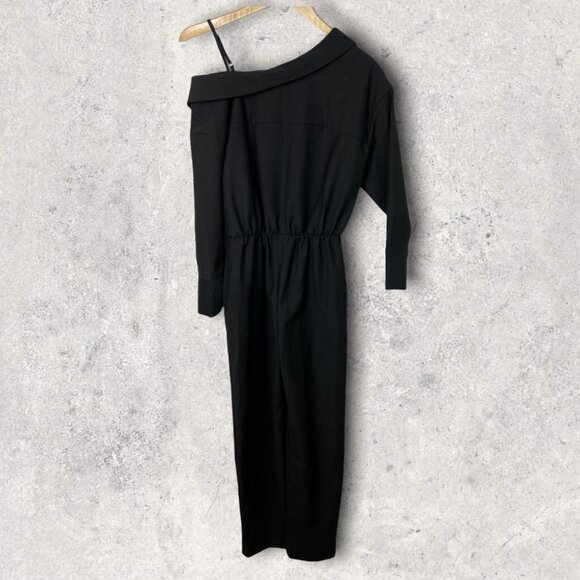 Nwt Maje Paris Jumpsuit Cold Shoulder Size 34 or XS Black Pockets Minimalist New - Picture 5 of 14